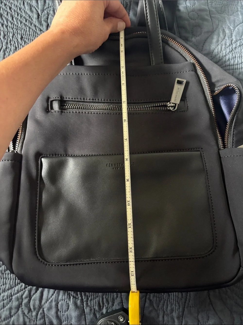 Kenneth Cole Black Nylon Backpack with Metallic Accent